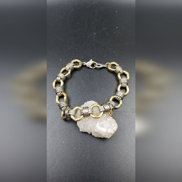 SterlingĀ silver and gold vermeil estateābracelet. B303 - Picture 1 of 2